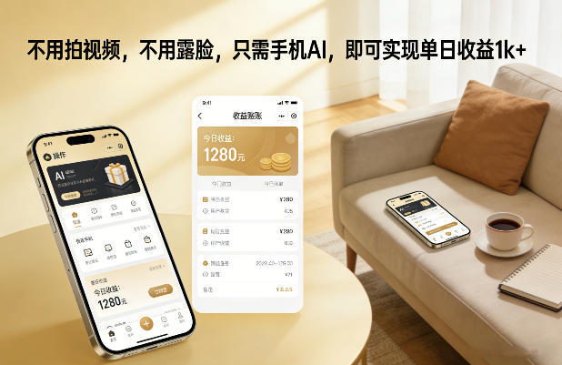 不用拍视频，不用露脸，只需手机AI，即可实现单日收益1k+【揭秘】-云享网创