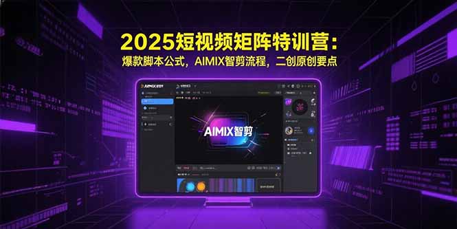 2025短视频矩阵特训营：爆款脚本公式，AIMIX智剪流程，二创原创要点-云享网创