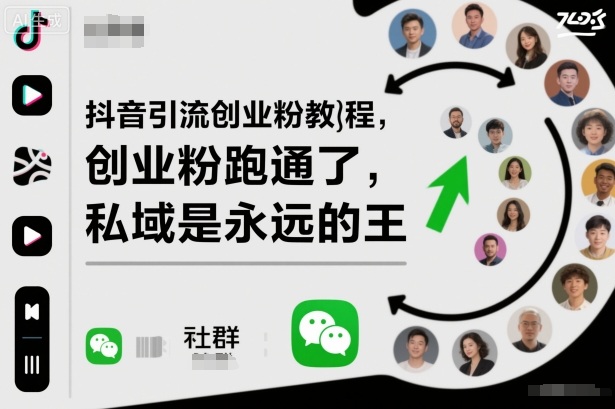 抖音引流创业粉教程，创业粉终于跑通了，私域是永远的王-云享网创