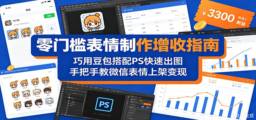 零门槛表情制作增收指南：巧用豆包搭配 PS 快速出图，手把手教微信表情上架变现-云享网创