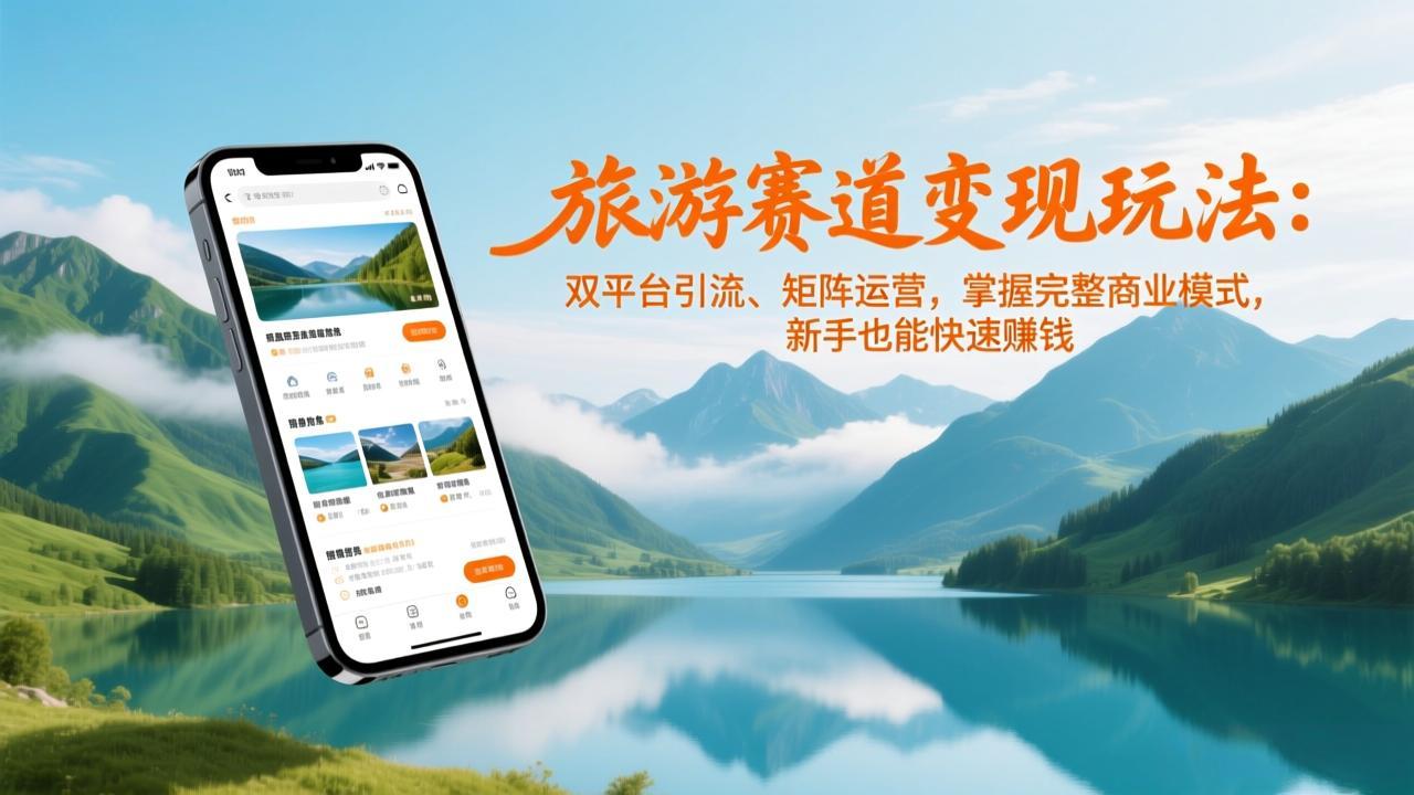 旅游赛道变现玩法：双平台引流、矩阵运营，掌握完整商业模式，新手也能快速赚钱-云享网创