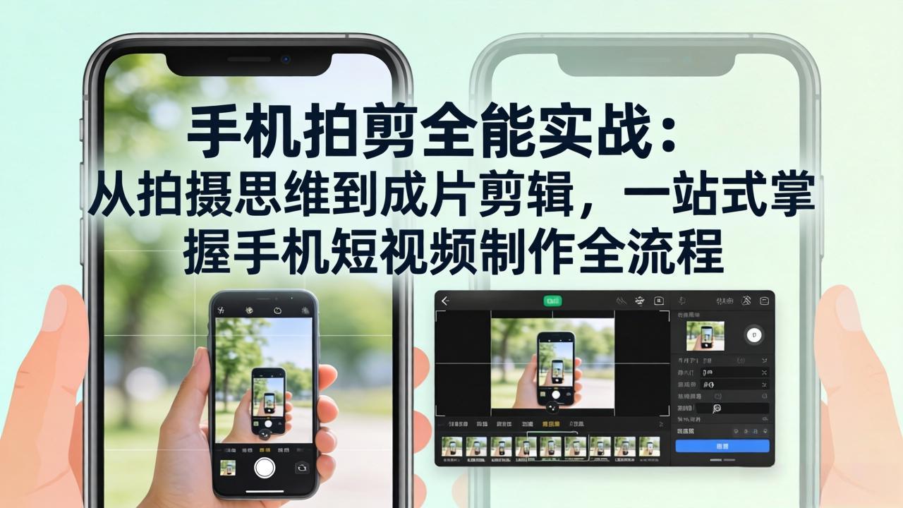 手机拍剪全能实战：从拍摄思维到成片剪辑，一站式掌握手机短视频制作全流程-云享网创