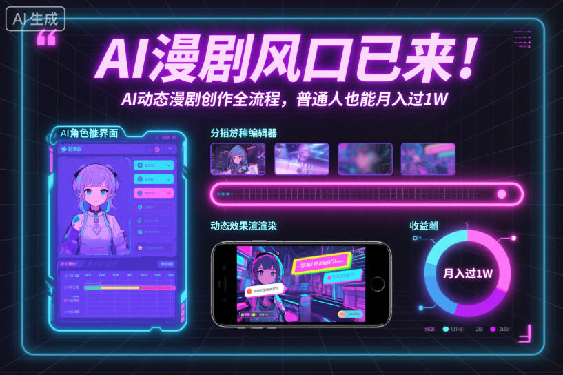 AI漫剧风口已来!AI动态漫剧创作全流程,普通人也能月入过1W-云享网创