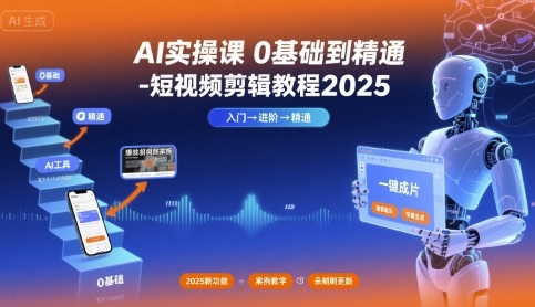 AI实操课0基础到精通-短视频剪辑教程2025-云享网创