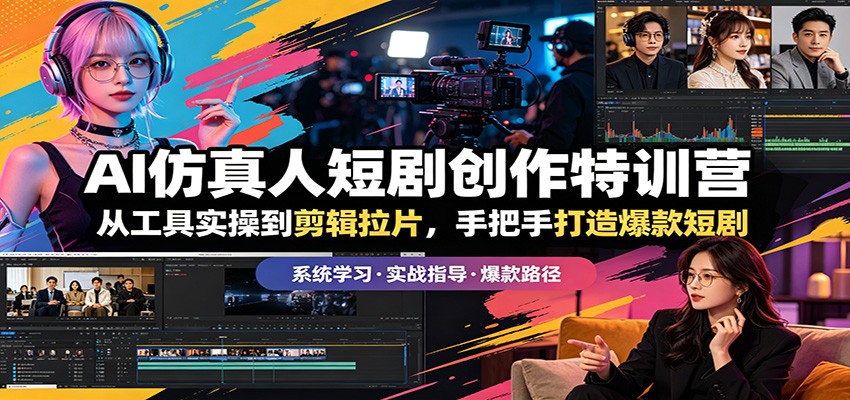 AI仿真人短剧创作特训营：从工具实操到剪辑拉片，手把手打造爆款短剧-云享网创