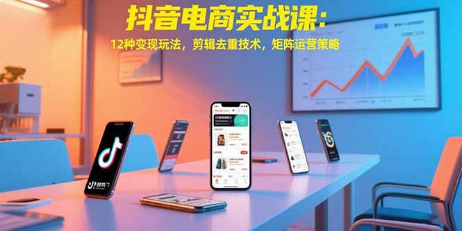 抖音电商实战课：12种变现玩法，剪辑去重技术，矩阵运营策略-云享网创