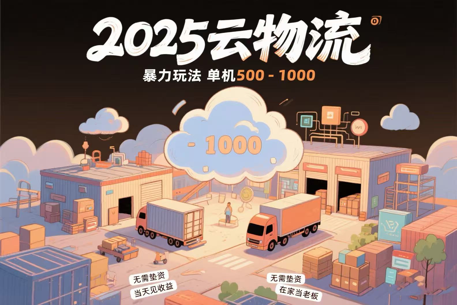 云物流赚差价，项目纯利润500~1000，无需垫资，当天到账。不需要有车，…-云享网创