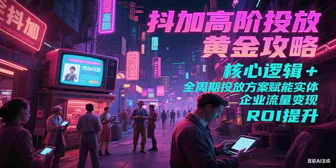 抖加高阶投放黄金攻略：核心逻辑全周期投放方案赋能实体企业流量变现 ROI 提升-云享网创