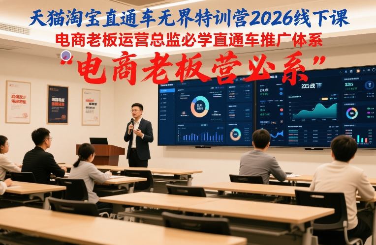 天猫淘宝直通车无界特训营2026线下课，电商老板运营总监必学直通车推广体系-云享网创