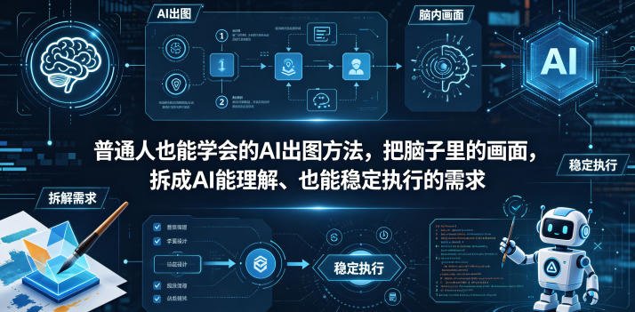 普通⼈也能学会的AI出图⽅法，把脑子里的画面，拆成AI能理解、也能稳定执行的需求【文档】-云享网创
