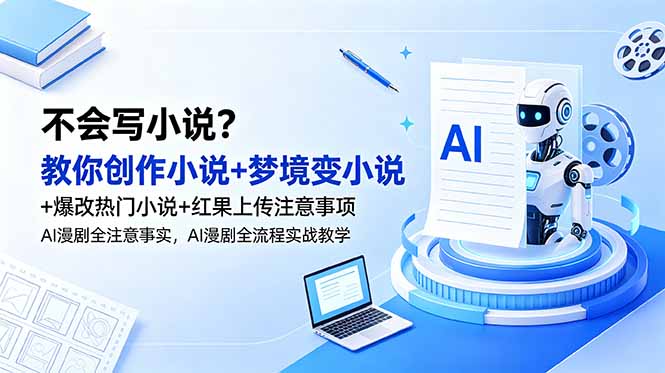 不会写小说？教你创作小说+梦境变小说+爆改热门小说+红果上传注意事项，AI漫剧全流程实战教学-云享网创