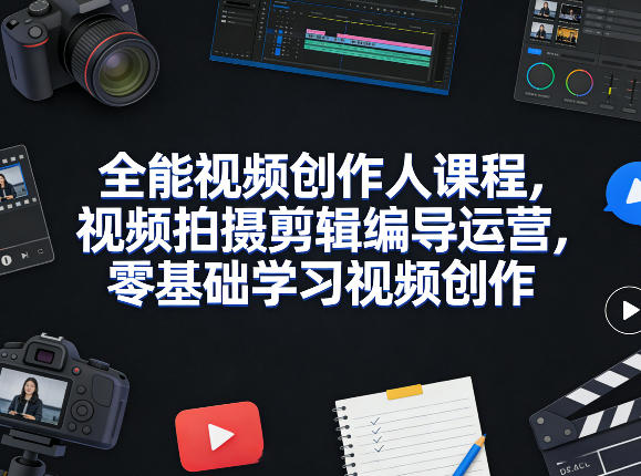 全能视频创作人课程，视频拍摄剪辑编导运营，零基础学习视频创作(更新2026年3月)-云享网创