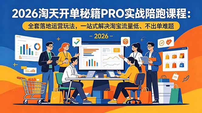 2026淘天开单秘籍PRO实战陪跑课程-更新:全套落地运营玩法,一站式解决淘宝流量低、不出单难题-云享网创