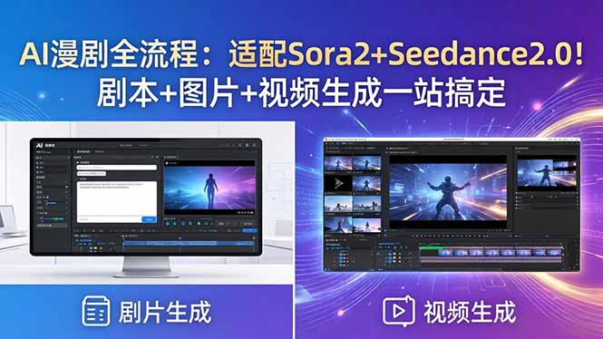 AI漫剧全流程：适配Sora2+Seedance2.0！剧本+图片+视频生成一站搞定-云享网创