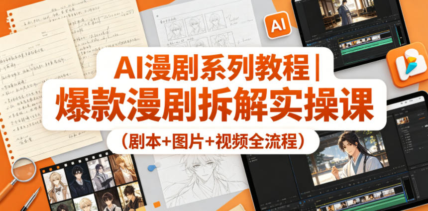 AI漫剧系列教程｜爆款漫剧拆解实操课(剧本+图片+视频全流程)-云享网创