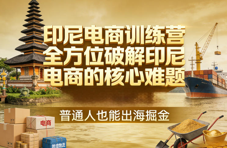印尼电商训练营，全方位破解印尼电商的核心难题，普通人也能出海掘金-云享网创