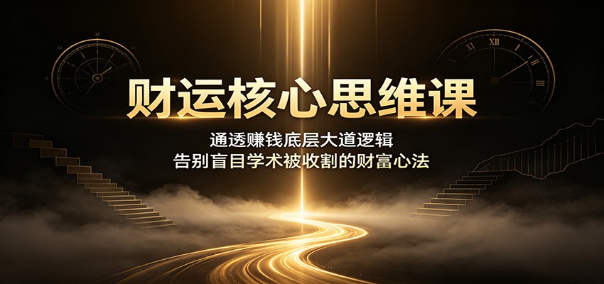 财运核心思维课：通透赚钱底层大道逻辑，告别盲目学术被收割的财富心法-云享网创