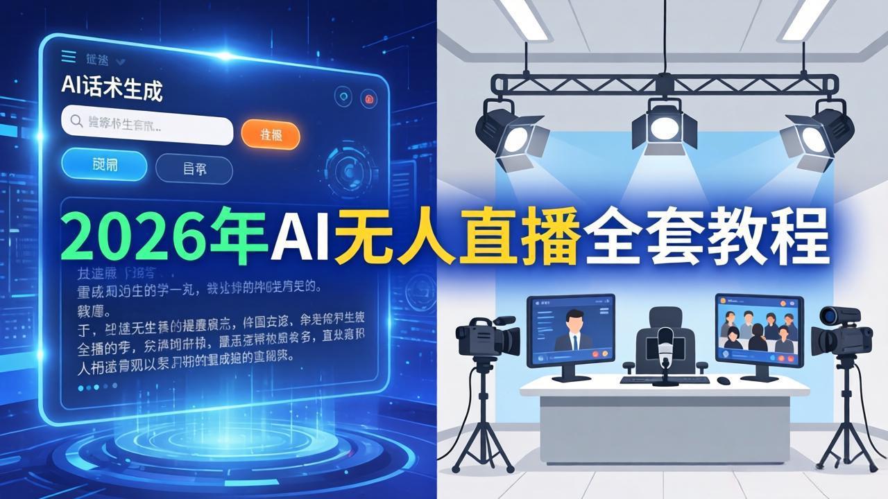2026年AI无人直播全套教程：OBS安装+软件配置+直播间搭建+话术生成+一键开播实操-云享网创