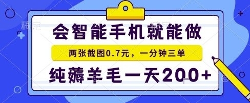 手机项目,二十秒一单,纯薅羊毛一天2张+做就有【揭秘】-云享网创