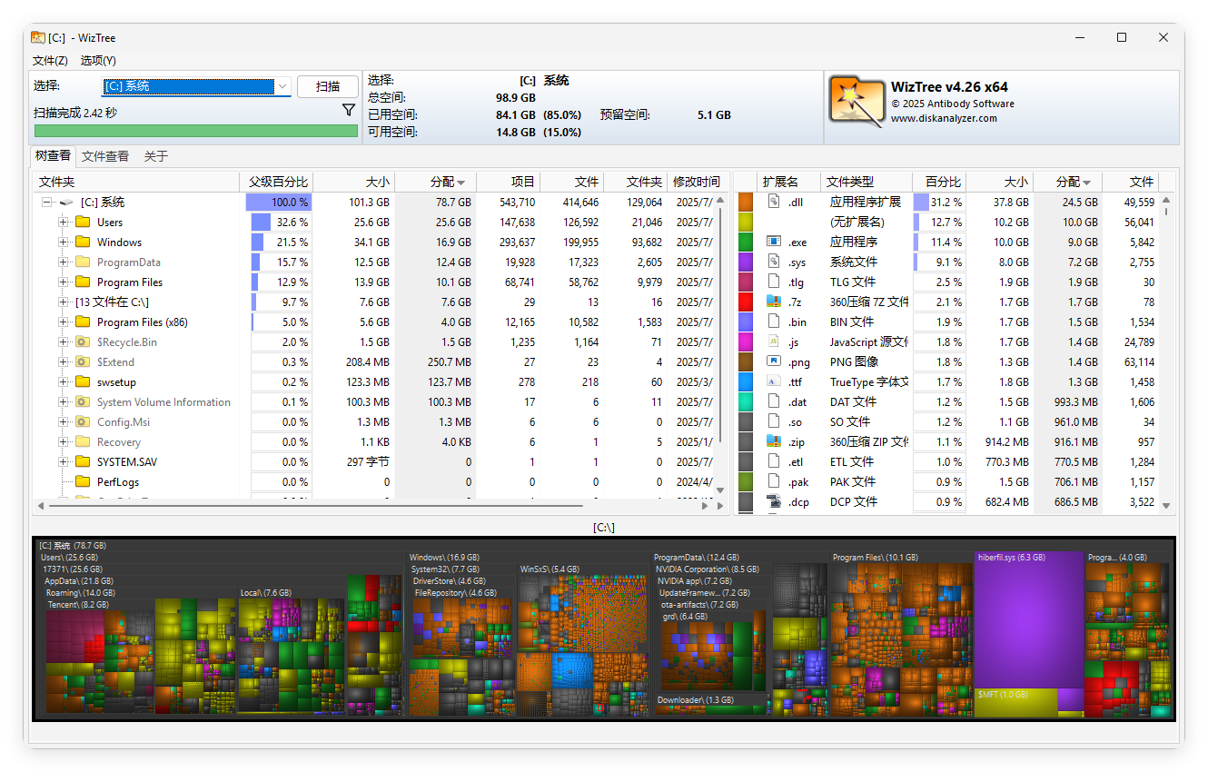 WizTree磁盘分析工具v4.26便携版-云享网创