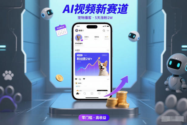 AI视频新赛道，宠物播客仅注册5天涨粉2W，收益非常可观-云享网创