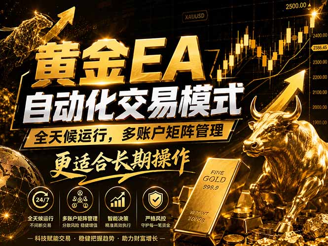 黄金EA量化：多窗口矩阵稳定运行，系统自动执行，收益空间持续放大-云享网创