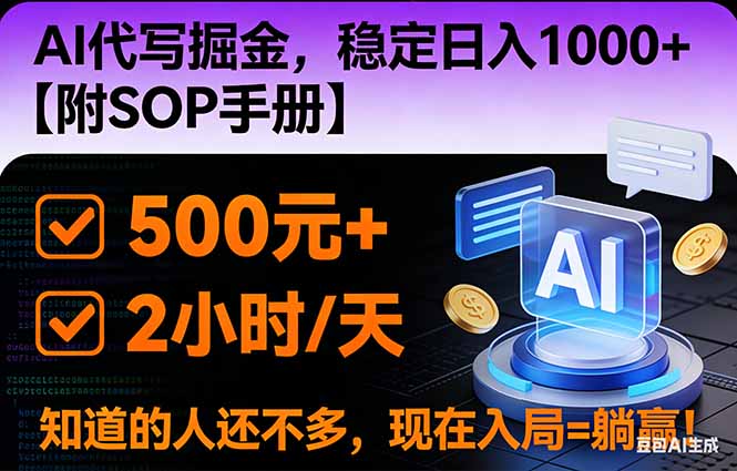 2026风口项目,AI代写掘金,稳定日入1000+,掌握核心技能【附SOP手册】-云享网创