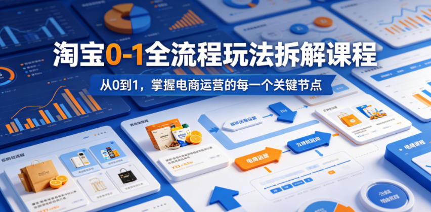 淘宝0-1全流程玩法拆解课程，从0到1，掌握电商运营的每一个关键节点-云享网创