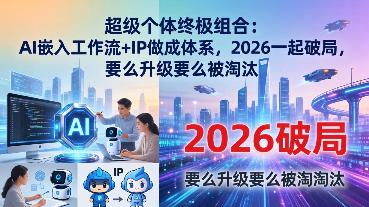 超级个体终极组合：AI嵌入工作流+IP做成体系，2026一起破局，要么升级要么被淘汰-云享网创
