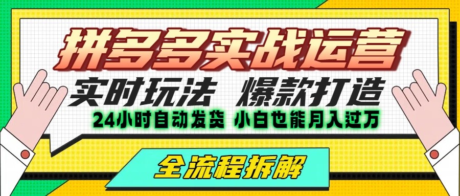 拼多多最新实战运营高投产：长久稳定项目，单店利润一天三位数-云享网创
