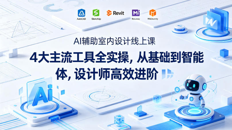 AI辅助室内设计线上课|4大主流工具全实操,从基础到智能体,设计师高效进阶-云享网创