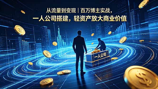 从流量到变现｜百万博主实战，一人公司搭建，轻资产放大商业价值-云享网创
