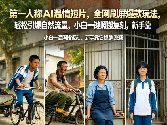 第一人称AI温情短片，全网刷屏爆款玩法，轻松引爆自然流量，小白一键照搬复刻，新手靠它稳步涨粉-云享网创