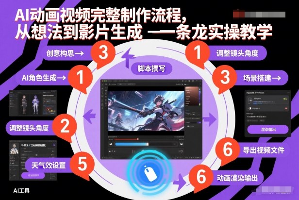 AI动画视频完整制作流程，从想法到影片生成一条龙实操教学-云享网创