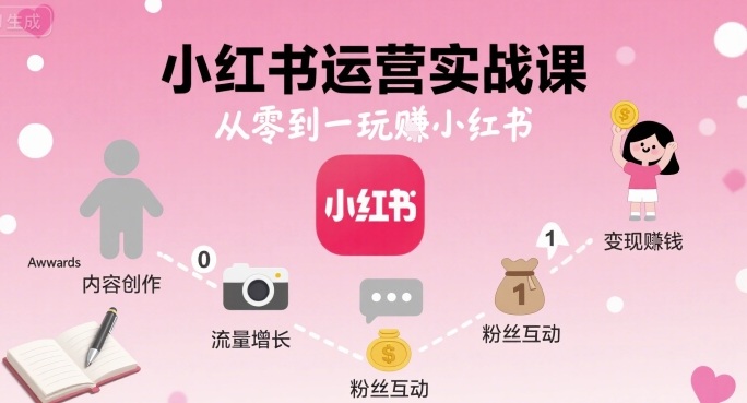 小红书运营实战课，从零到一玩賺小红书-云享网创