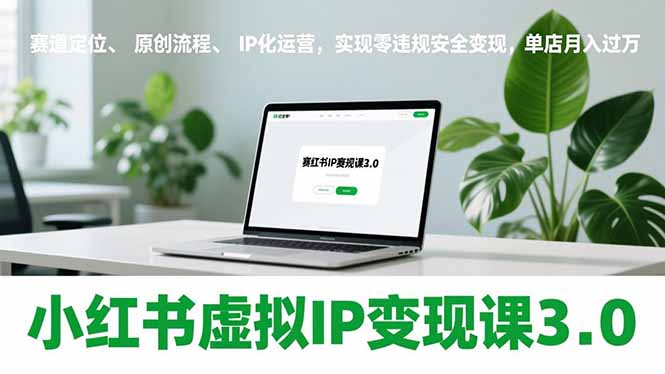 小红书虚拟IP变现课3.0，赛道定位、原创流程、IP化运营，实现零违规安全变现，单店月入过万-云享网创
