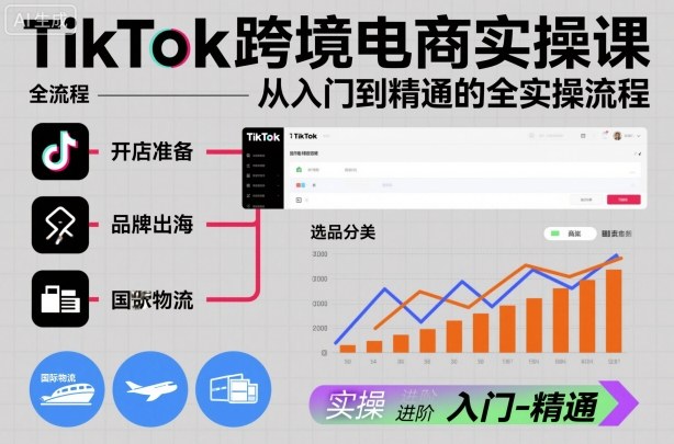 TikTok跨境电商实操课,从入门到精通的全实操流程-云享网创