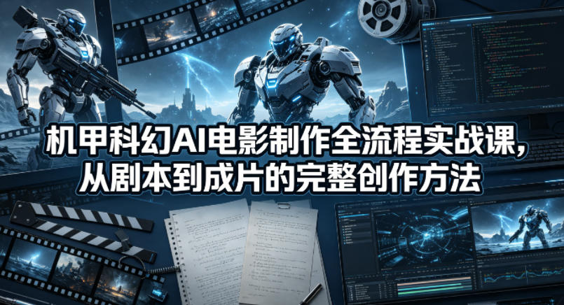 机甲科幻AI电影制作全流程实战课，从剧本到成片的完整创作方法-云享网创