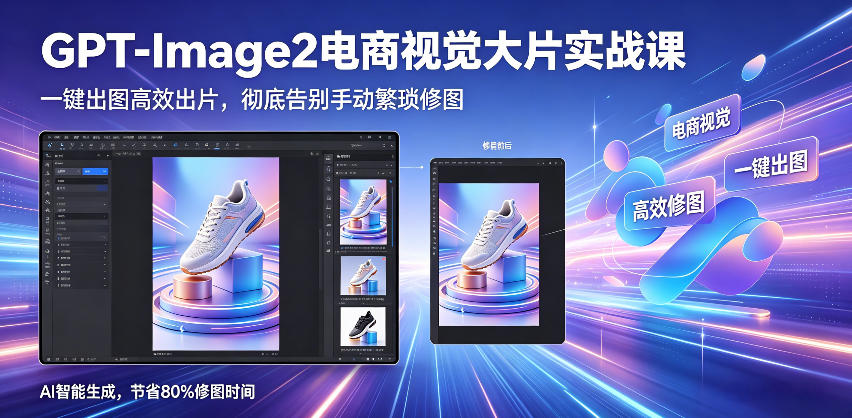 GPT-Image2电商视觉大片实战课，一键出图高效出片，彻底告别手动繁琐修图-云享网创