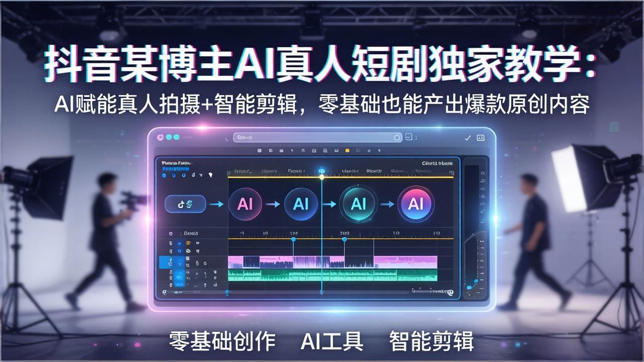 抖音某博主AI真人短剧独家教学：AI赋能真人拍摄+智能剪辑，零基础也能产出爆款原创内-云享网创
