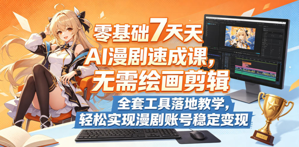 零基础7天AI漫剧速成课，无需绘画剪辑，全套工具落地教学，轻松实现漫剧账号稳定变现-云享网创