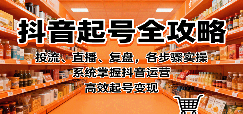 抖音起号全攻略，投流、直播、复盘，各步骤实操，系统掌握抖音运营，高效起号变现-云享网创