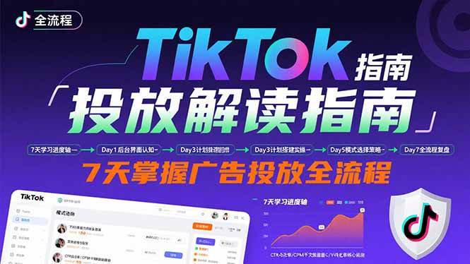 (15753期)TikTok投放解读指南:后台操作/计划建立/模式选择,7天掌握广告投放全流程-云享网创