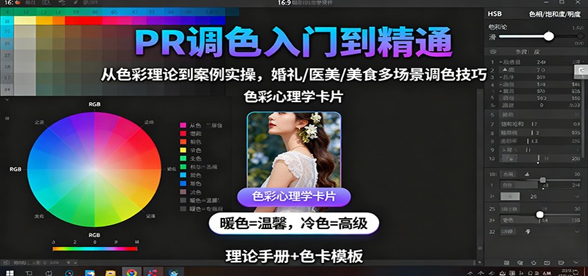 PR调色入门到精通：从色彩理论到案例实操，婚礼/医美/美食多场景调色技巧-云享网创