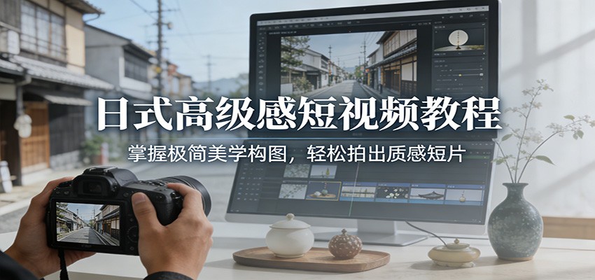 日式高级感短视频教程：掌握极简美学构图，轻松拍出质感短片-云享网创