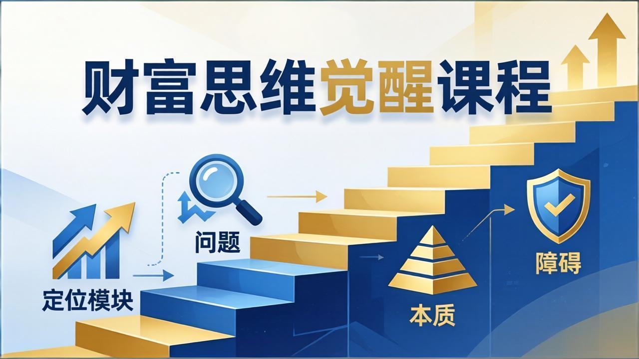 财富思维觉醒第十期：3天大课四大模块，精准定位问题看清本质，扫清人生障碍-云享网创