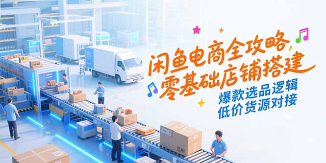 闲鱼电商全攻略，零基础店铺搭建，爆款选品逻辑，低价货源对接-云享网创