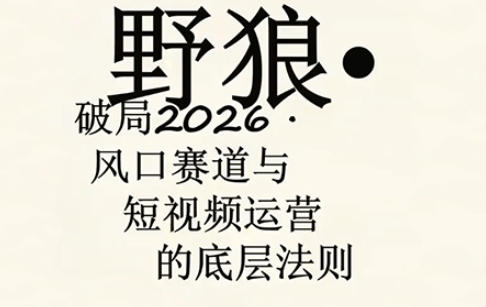 野狼团队·多平台实操运营课,覆盖AI口播、服装、好物、漫剪等热门玩法(更新4月29日)-云享网创