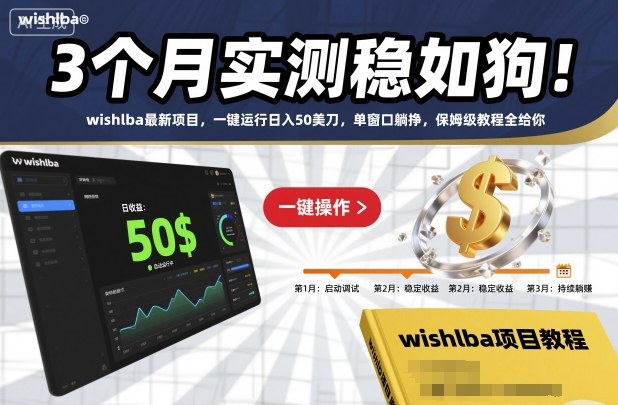 3个月实测稳如狗!wishlba最新项目,一键运行日入50美刀,单窗口躺挣,保姆级教程全给你【揭秘】-云享网创