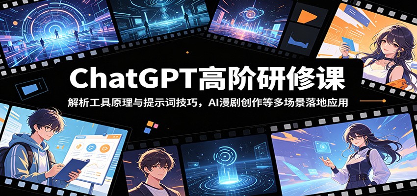ChatGPT高阶研修课：解析工具原理与提示词技巧，AI漫剧创作等多场景落地应用-云享网创